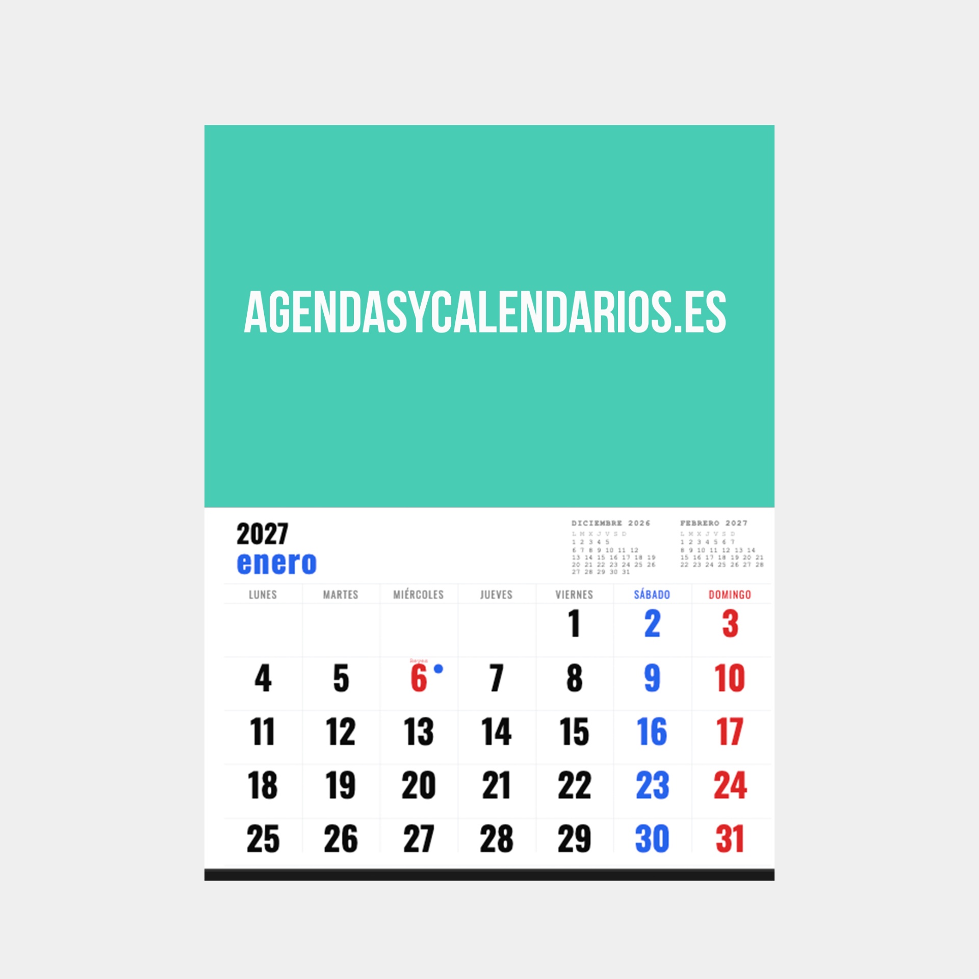 Calendario pared faldilla 2027